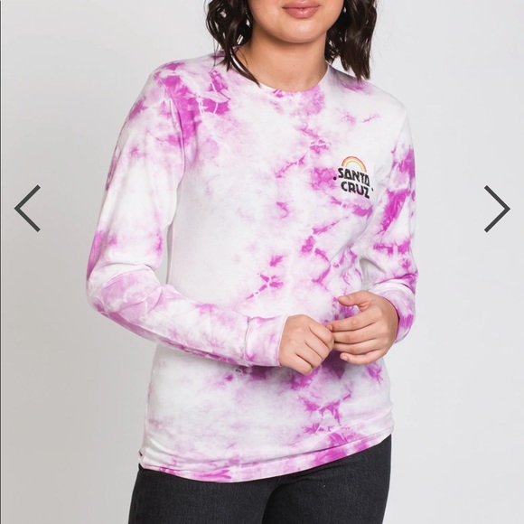 Santa Cruz Women's Long Sleeves - Boyfriend Tee Hand Mural - Cloud Lilac - Picture 3 of 4